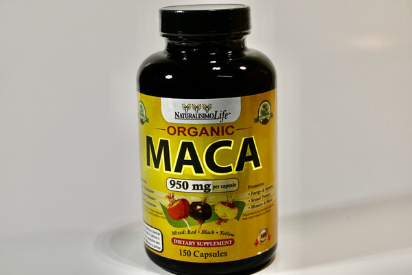 Organic Maca Root 950mg Per Capsule (150 cap) Dietary Supplement / Raíz de maca orgánica 950 mg por cápsula (150 cap) Suplemento dietético