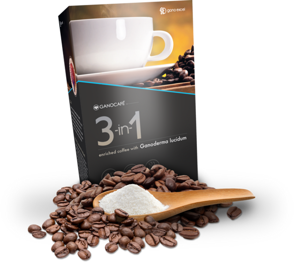 Ganocafe 3-1 enriched coffee with Ganoderma Lucidum