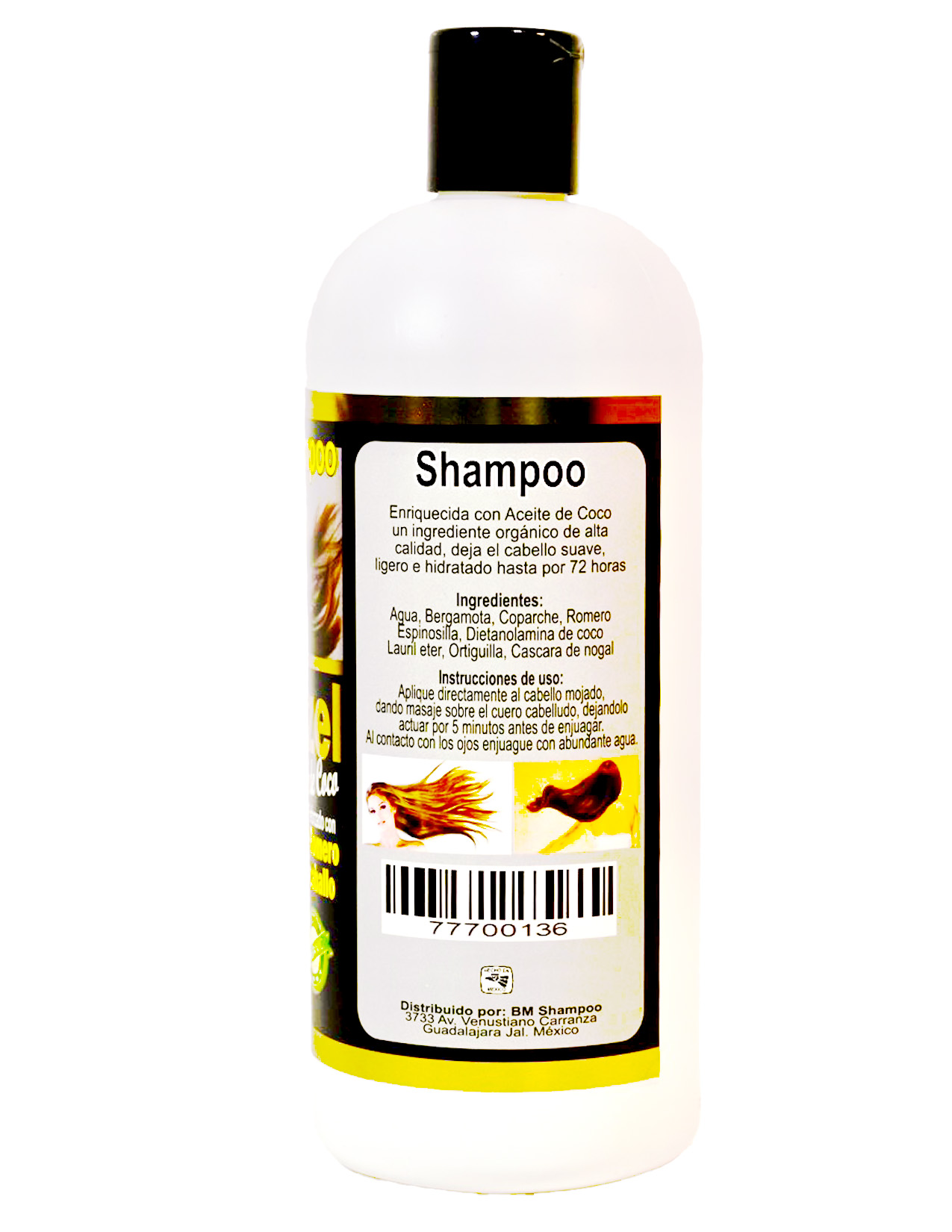 Rapunzel Shampoo With Coconut Oil Reinforced With Rosemary Oil And Horsetail 32oz / Shampoo Rapunzel Con Aceite De Coco Reforzado Con Aceite De Romero Y Cola De Caballo