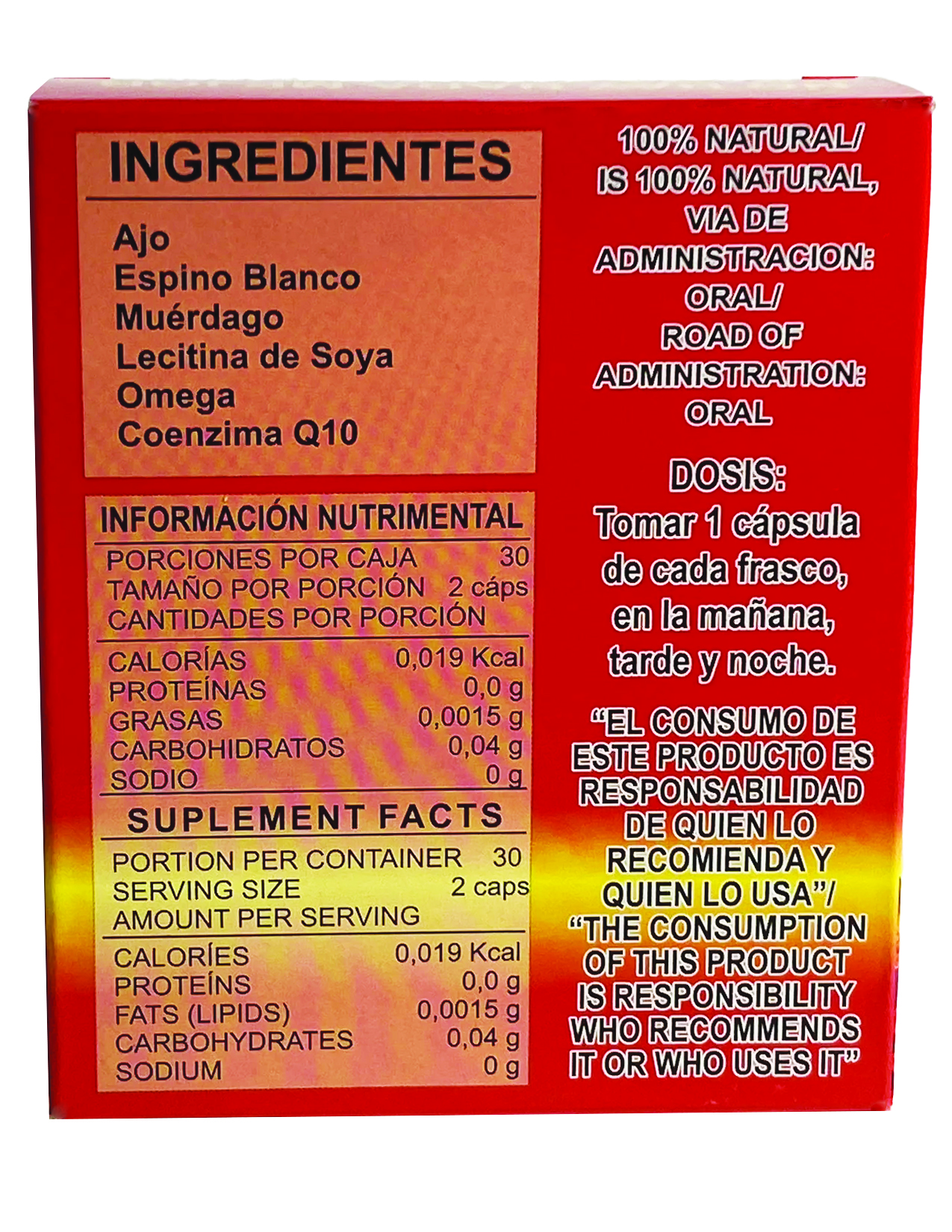 Ajo King Colesterol Natural Supplement / Suplemento Alimenticio