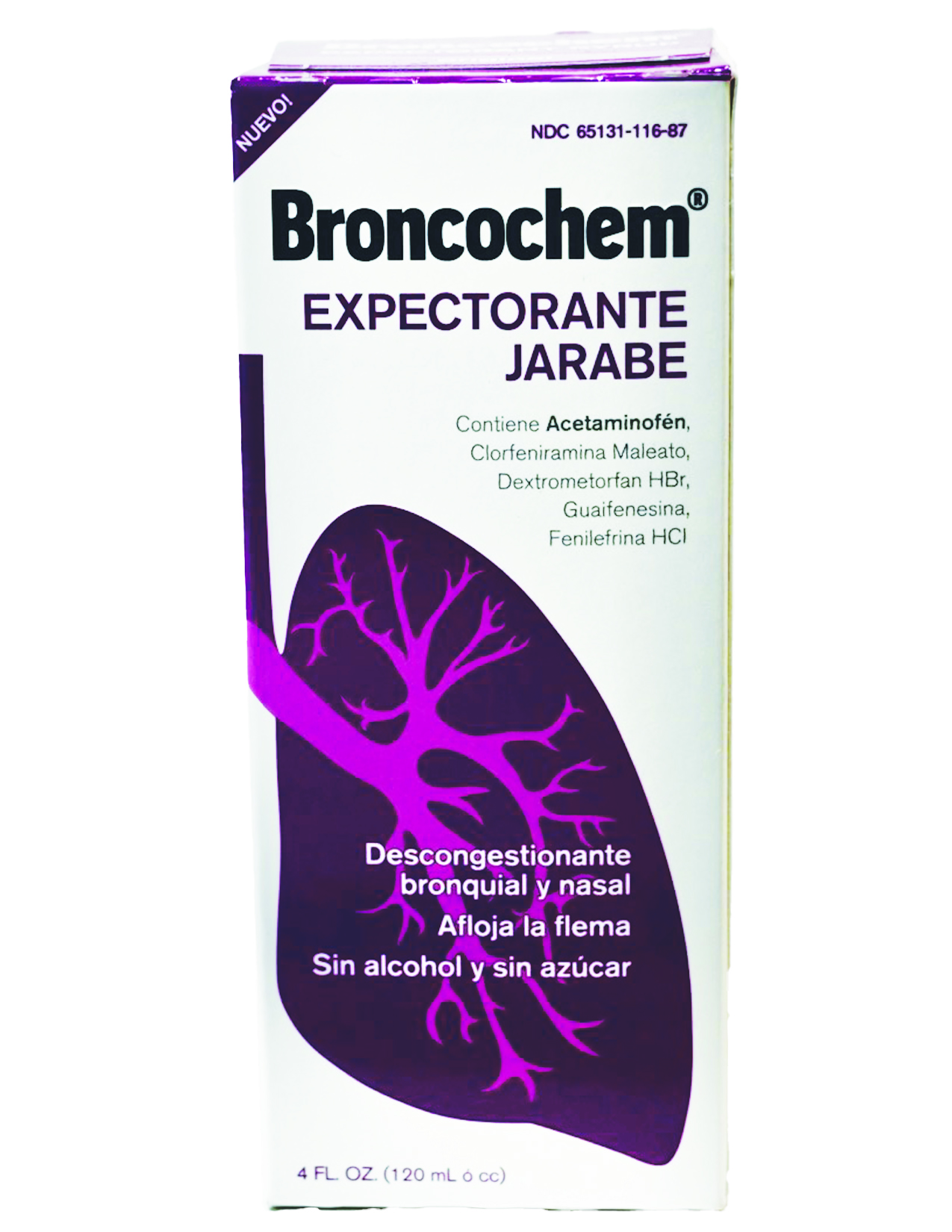 Broncochem II Expectorant Syrup, For Allergy 4 oz /  Jarabe Expectorante Broncochem 4 oz