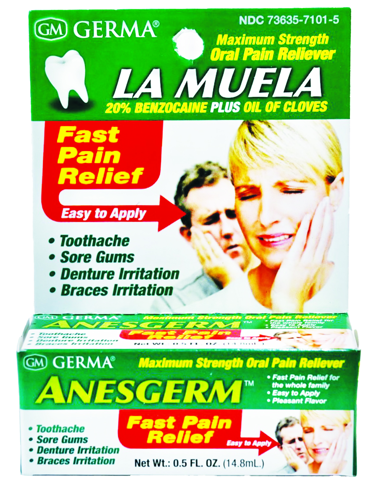 Germa La Muela Anesgerm Maximum Strength Mouth Analgesic 0.5 oz / Germa Anesgerm  La Muela (rapido alivio al dolor de muela) - 0.5oz