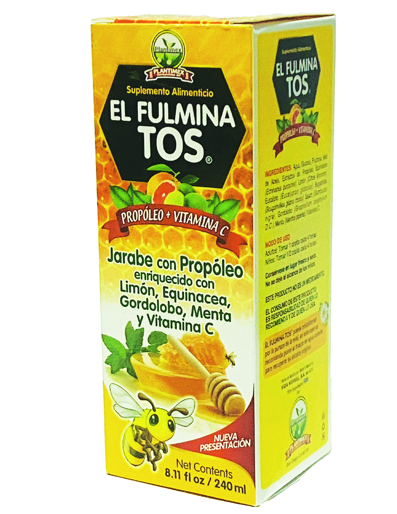 Jarabe el Fulmina TOS Vitamina C (8.11oz) - Syrup with Propolis, Lemon, and Vitamin C